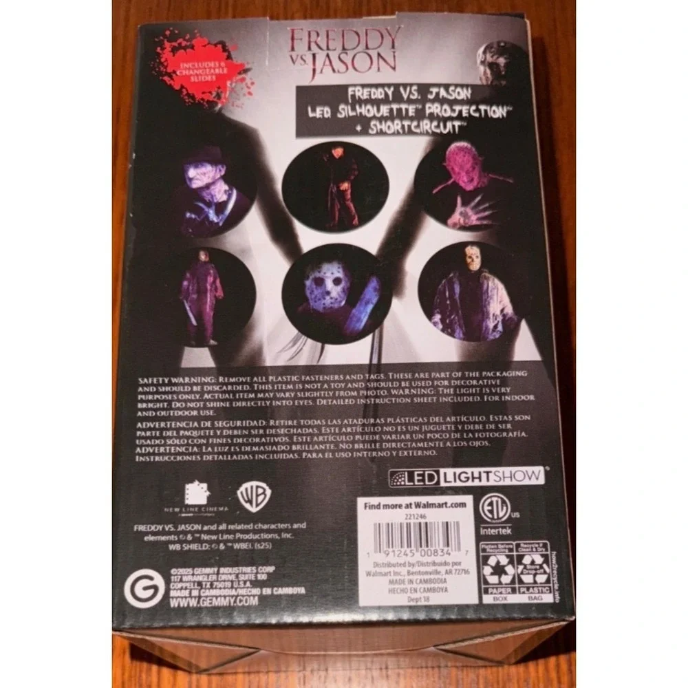 FREDDY VS. JASON LED Silhouette Projection Light + Short Circuit , 6 SLIDES NEW
